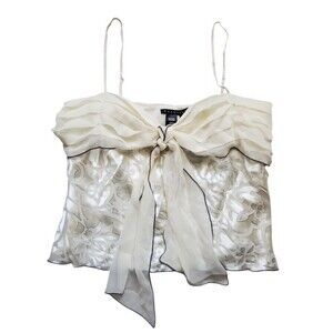 Parallel Tank Top Women 14 Silk Blend Adjustable Cottagecore Floral Velvet NWT